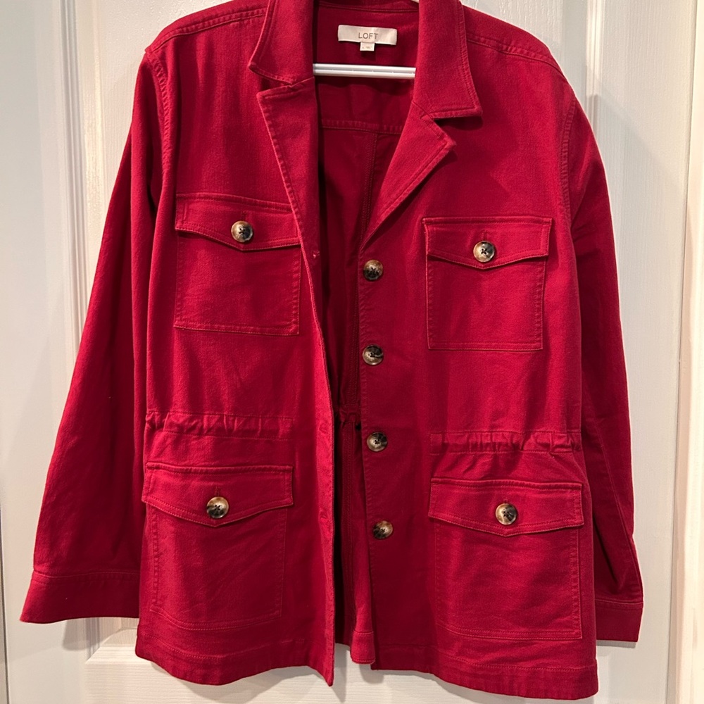 LOFT Vibrant Red Denim Jacket